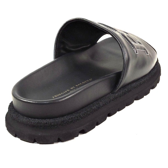PRINCIPE DI BOLOGNA ?? MEN\'S SOFT BLACK LEATHER FLAT SUMMER SANDALS main image 7